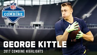 George Kittle Iowa TE 2017 NFL Combine Highlights [upl. by Darnall]