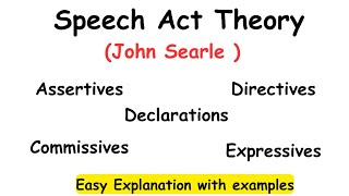 Speech act theory Classification of illocutionary speech acts by Searle linguistics [upl. by Sybyl118]