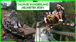 Taunus Wunderland Alle Neuheiten 2024 Achterbahn und Fahrgeschäfte Point of View POV Mitfahrt [upl. by Kisor]