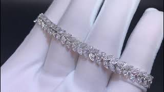 Tiffany Platinum Round Brilliant and Marquise Victoria Vine Tennis Bracelet [upl. by Engleman]