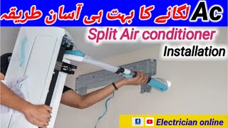 How to install DC inverter air conditioner split air conditioner installation step by step [upl. by Franek599]