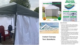 Acepic Instant Canopy Sidewalls  easy Install Canopy Sidewalls  Curtain for Instant pop up Canopy [upl. by Sehcaep]