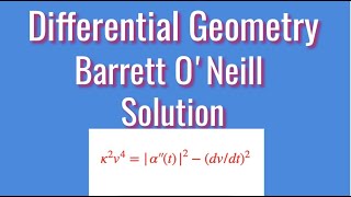 Solution to Question 4 Page 78  Differential Geometry [upl. by Palermo]