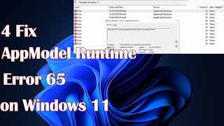 AppModel Runtime Error 65 in Windows 11  4 Fix [upl. by Tamqrah]