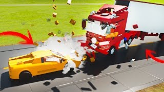 ACCIDENTES FRONTALES DE SUPER COCHES 🚗💥  Brick Rigs LEGO [upl. by Macpherson143]