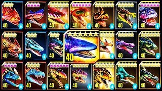 ALL MAX LEVEL 40 AMPHIBIANS JURASSIC WORLD [upl. by Rhoads]