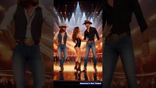 Two cowboys and a beautiful girl dance together on AGT dance [upl. by Acisseg748]