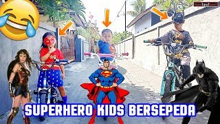 SUPERHERO INDONESIA bandbindbund UNBOXING MAINAN KOSTUM BATMAN88 WONDER WOMEN S SUPERMAN BERSEPEDA [upl. by Werd829]