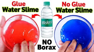 Glue vs No Glue Water Slime💦 How to make Water Slime Without Glue or Borax at home ASMR [upl. by Weidman]