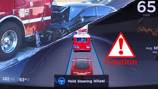 Tesla Autopilot Recall Crashes into Emergency Vehicles [upl. by Peterus511]