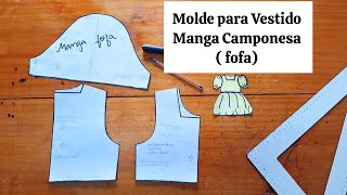 Molde Vestido Manga FoFa  Camponesa ou Bufante [upl. by Innep]