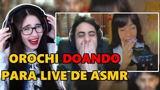 REACT pagando pra streamer de asmr gritar no microfone OROCHINHO [upl. by Mazel106]