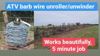 Barb wire unrollerunwinder made in 202122 works beautifully and latest small thing for excavator [upl. by Ainessej675]