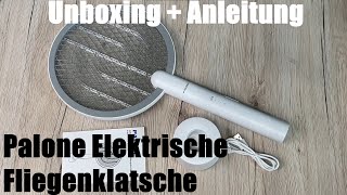 Palone Elektrische Fliegenklatsche ´21 Modell mit Updates  3000V gegen Mücken Unboxing amp Anleitung [upl. by Aneetsirk]