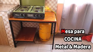 Fabricación de Mesa para Cocina  tipo industrial en Metal y Madera [upl. by Spatz]