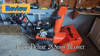 Ariens Deluxe 28 Snow BLower Review  Ariens snowblower has big power with auto turn [upl. by Oloapnaig]