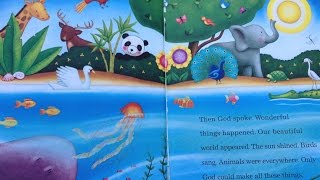 La Biblia para niños y bebés en español 2 minutos cada día La Creación del Mundo 1 [upl. by Annuhsal]