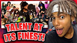 AZERRZ  Hit Rap Songs in Voice Impressions 4 REACTION TALENT AT ITS FINEST 🤪🔥 [upl. by Tenahs]