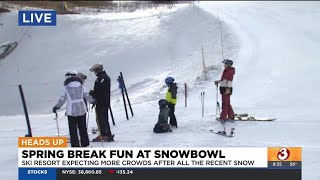 Visitors flock to Arizona Snowbowl for spring break [upl. by Yelsnia]