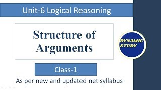 Structure Of Arguments  Unit6 Logical Reasoning [upl. by Gleeson]