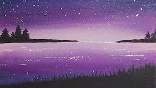 Acrylic Silhouette Painting  Dawn Cove [upl. by Melvyn]