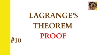 10 Lagranges theorem  Proof of Lagranges theorem  Group theory Lagrangetheoremgrouptheory [upl. by Sapienza]