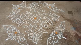 easy chukkala muggu ॥ beautiful rangoli ॥ daily use rangoli ॥ India rangoli ॥ [upl. by Bear930]