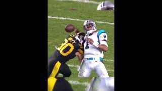 TJ Watt Giant Hit on Cam Newton [upl. by Nire760]