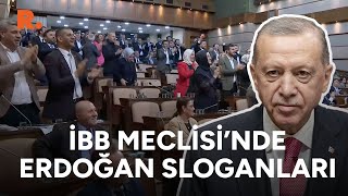 İBB Meclisinde Recep Tayyip Erdoğan sloganları [upl. by Ahcila153]