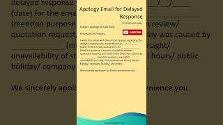 Apology Email for Delayed Response  Email for Late Email Reply [upl. by Osher891]