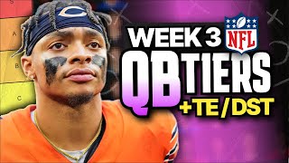 Week 3 Fantasy Football QB and TE Rankings Top 30 [upl. by Idette]