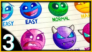 My 3D Geometry Dash Difficulty Faces 3 [upl. by Htebasil532]