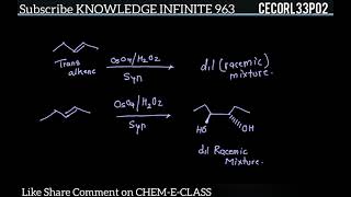 Hydroxylation diol glycol Formation from alkene and Ozonolysis of alkene CECORL33P02 CHEMECLASS [upl. by Nolad]