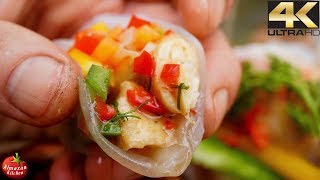 BEST Winter Spring Rolls  ASMR 4K Forest Cooking [upl. by Xirdnek]