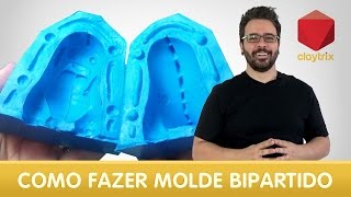 Como fazer um molde bipartido em silicone  Claytrix [upl. by Welbie]