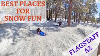 BEST PLACES TO PLAY IN THE SNOW IN FLAGSTAFF AZ  Where to Go Sledding in Flagstaff  Flagstaff Snow [upl. by Dahcir116]