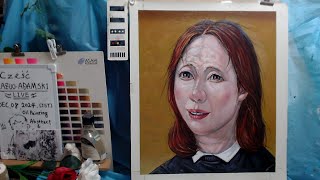 Oil painting portrait day 10 END op138210 LIVE quotContemporary artquot [upl. by Enoyrt]