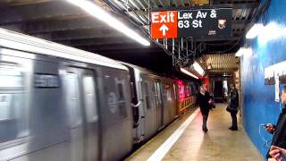 R160 Q Train To 21 StQueensbridge Entering Lexington Av63 St via F Line [upl. by Branca]