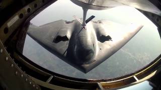 B2 Spirit Refueling HD Go Pro at Sunset with Cockpit Audio [upl. by Ilaire598]