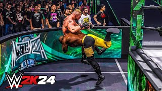 Brock Lesnar vs Bobby Lashley WrestleMania XL WWE 2K24 [upl. by Nodnart]