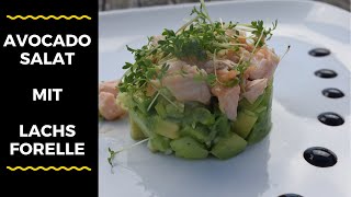 Avocadosalat mit geplankten Filet von der LachsForelle [upl. by Attlee]