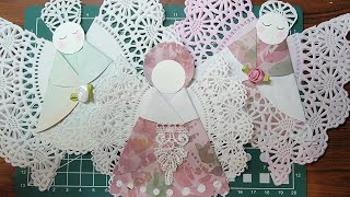 EASY DOILY ANGELS  FULL TUTORIAL 😇 [upl. by Ainesy]