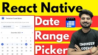 🗓️ React Native Calendar Range Picker ✅  Engineer Codewala [upl. by Banebrudge]