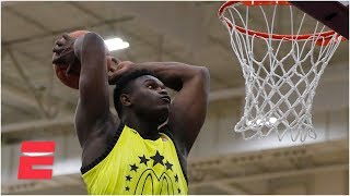 Zion Williamson dominates high school dunk contest  Powerade Jam Fest [upl. by Ulland]