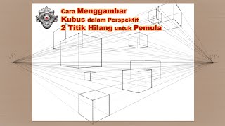 Cara Menggambar Kubus Perspektif 2 Titik Hilang untuk Pemula [upl. by Selina]