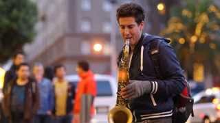 Justin Ward Saxophonist Busking Live in San Francisco [upl. by Htebasile395]