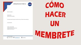 COMO HACER UN MEMBRETE EN WORD [upl. by Cand]