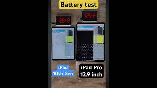 iPad 10 th generation vs iPad Pro 129 inch battery 🔋 Test  iPad  battery [upl. by Trakas]