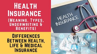 Health Insurance Types Underwriting amp Benefits Health Life amp Medical Insurance Differences [upl. by Anelaj]