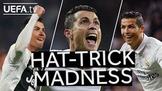 ALL CRISTIANO RONALDO UCL HATTRICKS [upl. by Francklin]